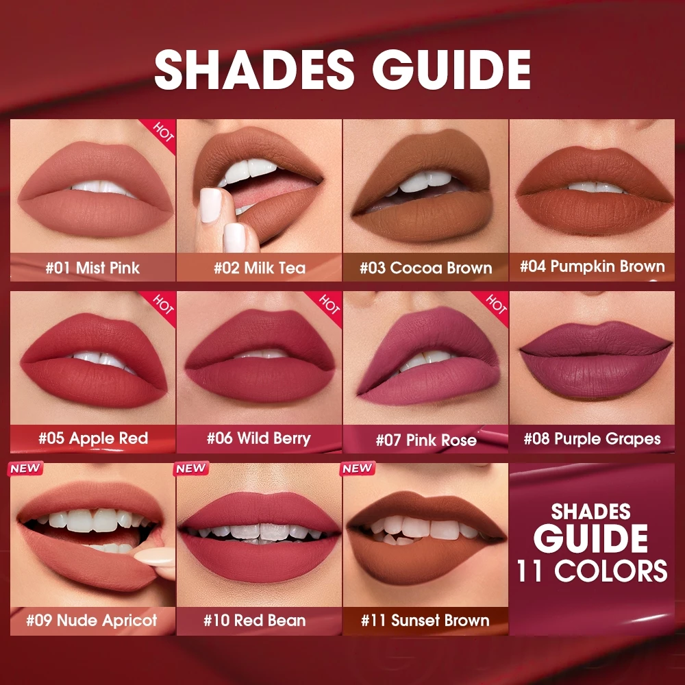 O.TWO.O Lip Tint Matte Lipgloss 11 Colors Pengkilat bibir