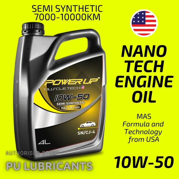 10W-50 Engine Oil Power Up with MAS Formula Semi Synthetic SN-CJ4 - 4Liter