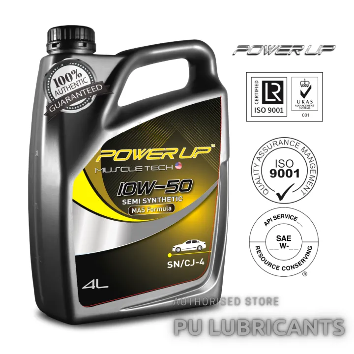 10W-50 Engine Oil Power Up with MAS Formula Semi Synthetic SN-CJ4 - 4Liter