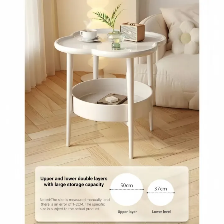 OTA Four Leaf Tea Maja Sisi Table Side Table Double Layer Bedside Table