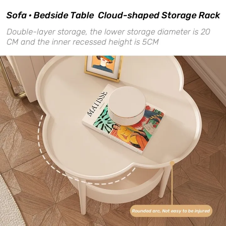 OTA Four Leaf Tea Maja Sisi Table Side Table Double Layer Bedside Table