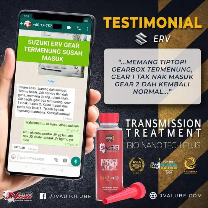 【100% ORIGINAL】JV AutoLube Auto Transmission Gearbox Treatment/ Penyelesaian Masalah Gearbox Kereta Auto CVT ATF DSG
