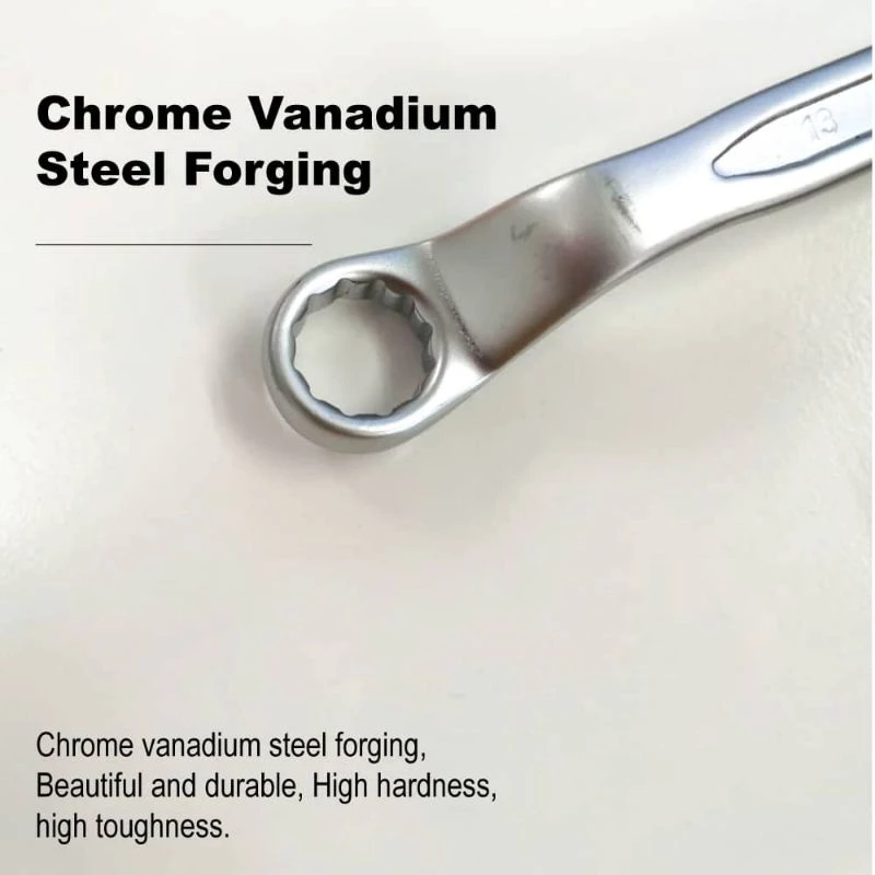 CRV Double Offset Ring Spanner Anti Corrosion 45 Degree Double Ended Dual Head Box End Wrench Garage Workshop Car Repair Tool