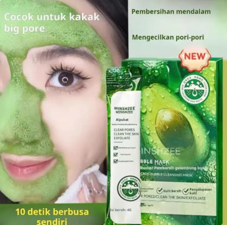 Avocado Bubble Mask – Pembersihan Mendalam, Melembapkan Kulit, Pengelupasan Lembut, Mencerahkan