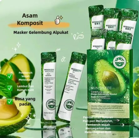 Avocado Bubble Mask – Pembersihan Mendalam, Melembapkan Kulit, Pengelupasan Lembut, Mencerahkan