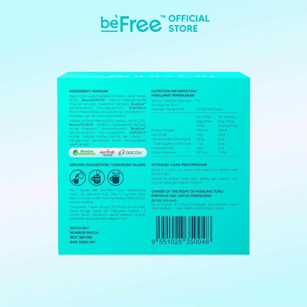 BeFree BeYoung Plus Gut-Brain-Skin Axis Booster (30 Sachets)