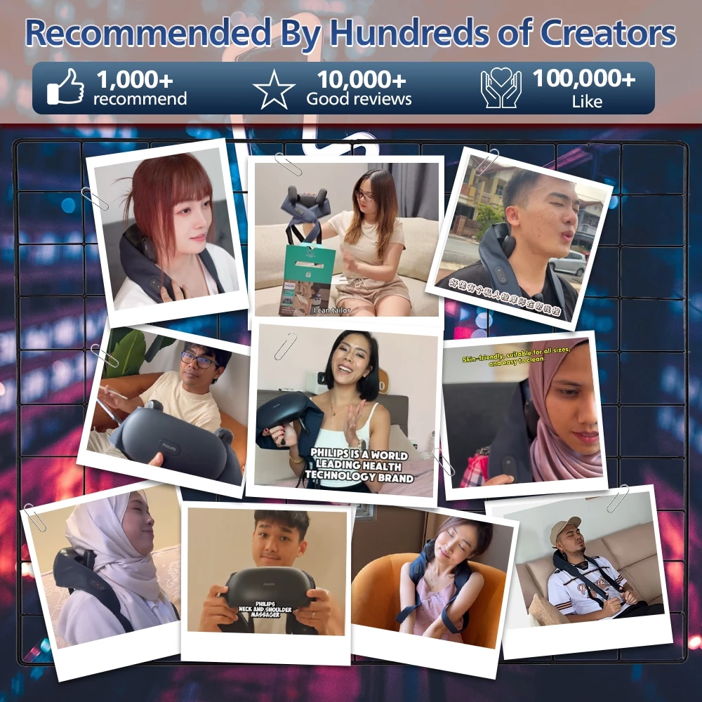 Philips Neck and Shoulder Massager with Heat Compress Hand-Simulated Kneading Neck Pain Relief mesin urut leher dan bahu