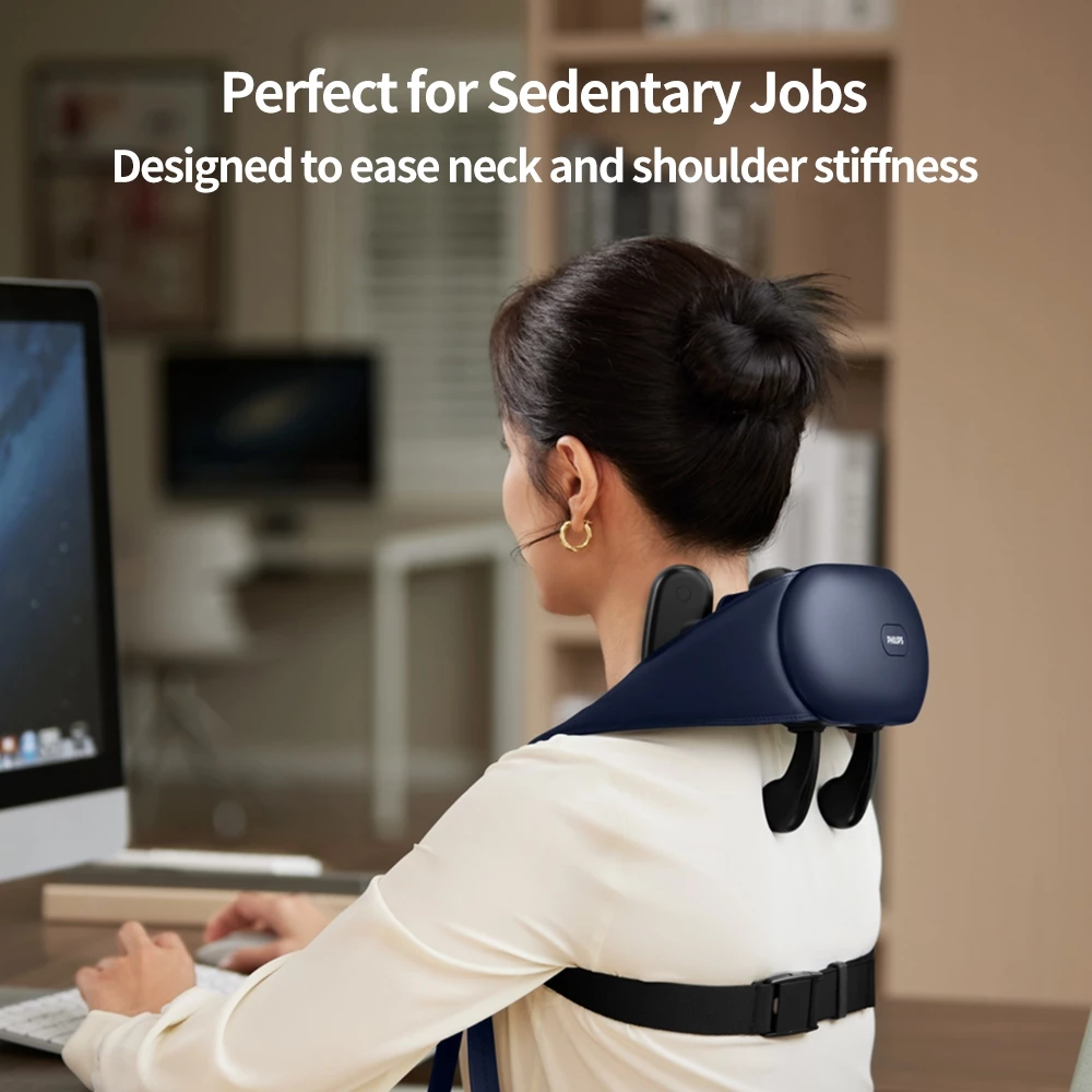 Philips Neck and Shoulder Massager with Heat Compress Hand-Simulated Kneading Neck Pain Relief mesin urut leher dan bahu