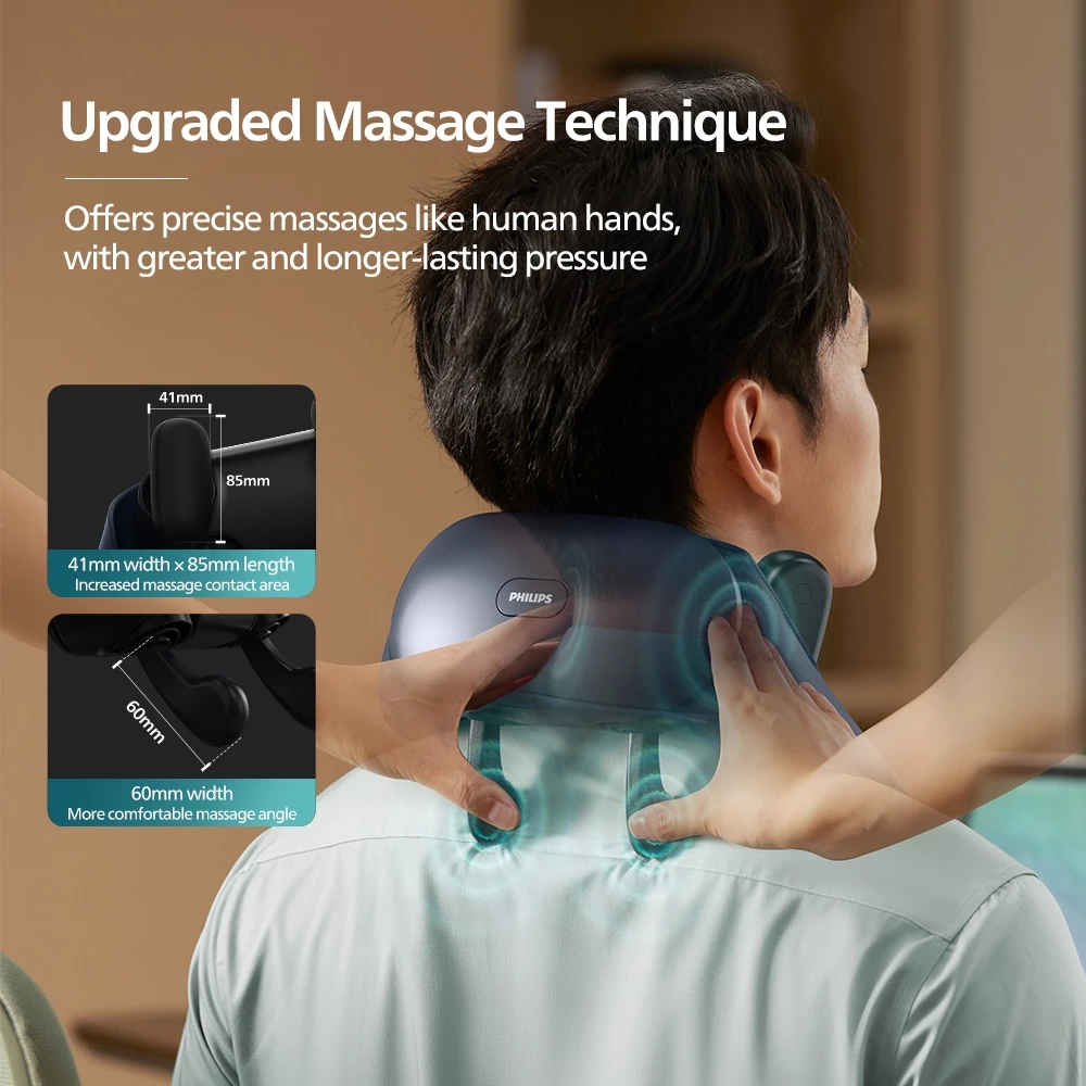 Philips Neck and Shoulder Massager with Heat Compress Hand-Simulated Kneading Neck Pain Relief mesin urut leher dan bahu