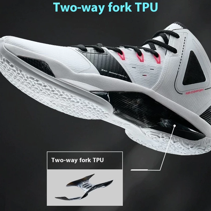 【XTEP】Qixi2.0 | Kasut Basketball Shoes Non slip Wear Resistant Sports Shoes High-top Shoes