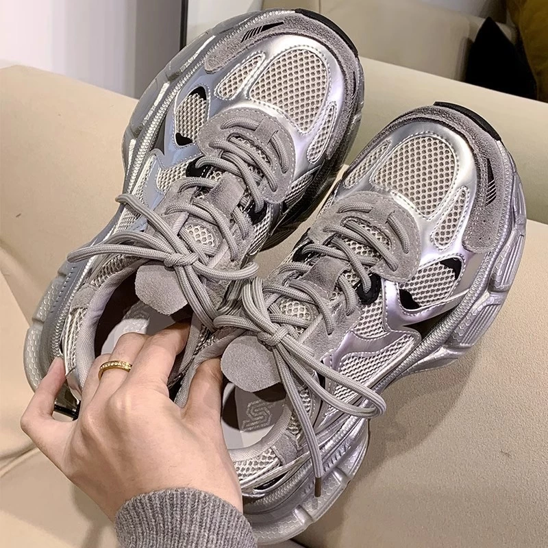 Retro Daddy Shoes Thick-Soled Heightening Casual Sports Shoes Women's Shoes