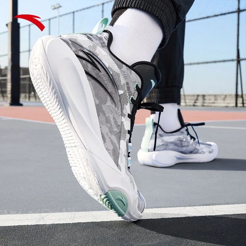 ANTA Men Wind Tunnel 4 Basketball Shoes 1124E1605-3 -WHITE/GREY/BLACK (Kasut Bola Keranjang Lelaki)