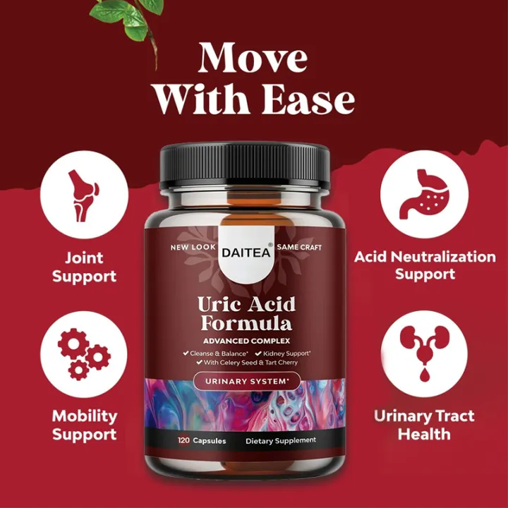 Uric Acid Support Supplement - Tart Cherry Extract + Celery Seed - Powerful uric acid purification, kidney health, joint mobility support