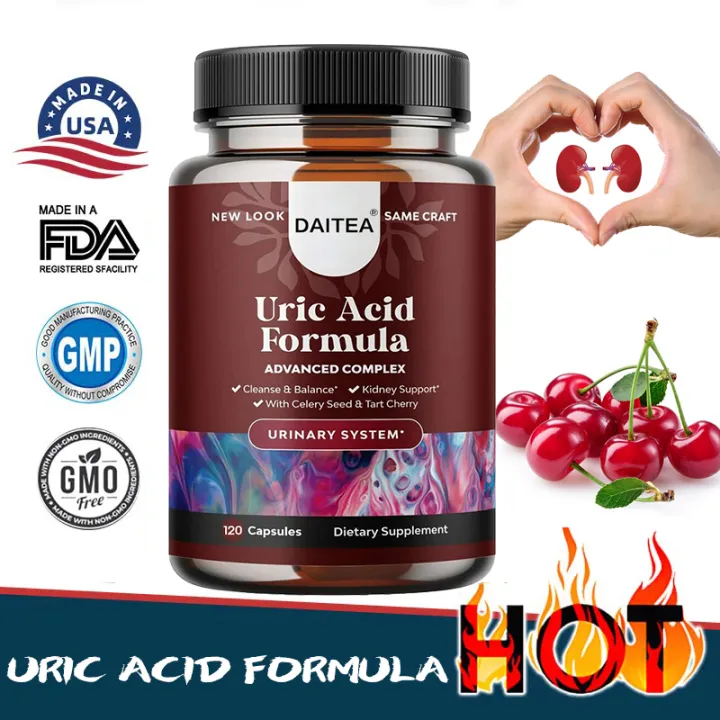 Uric Acid Support Supplement - Tart Cherry Extract + Celery Seed - Powerful uric acid purification, kidney health, joint mobility support