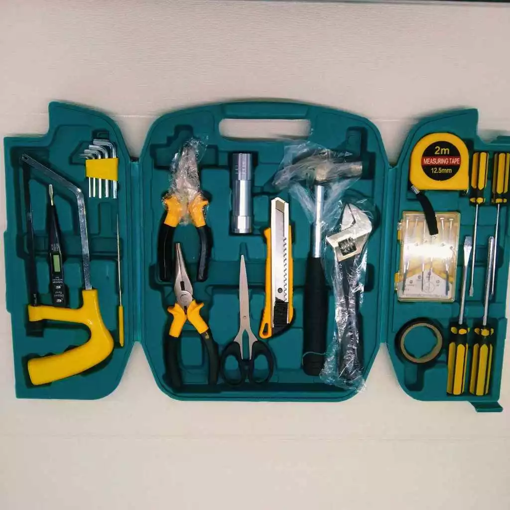 WORKING TOOL 13 PCS TOOLS SET Spanner Sets COMBINATION YL-8013 HARDWARE CAR HOME PACKAGE REPAIRING MULTIFUNCTION TOOLBOX KIT HAMMER SPANNER WRENCH TAPE METER REPAIRING TOOLS SCREW DRIVER SET