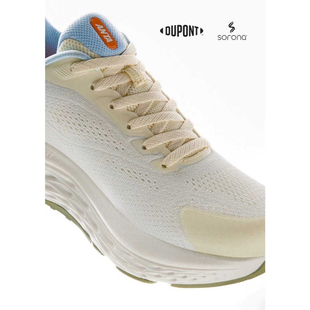 ANTA Women PG7 Travel Running Shoes 1224F5546-3 -Light Off White /Ivory White/Blue (Kasut Larian/Kasut Joging Perempuan)