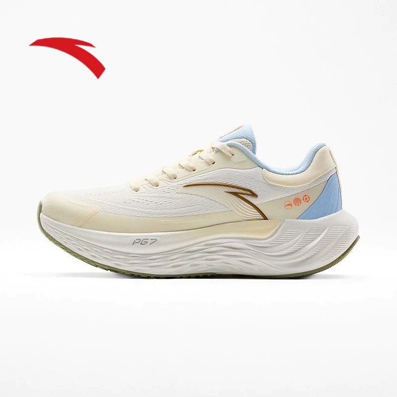 ANTA Women PG7 Travel Running Shoes 1224F5546-3 -Light Off White /Ivory White/Blue (Kasut Larian/Kasut Joging Perempuan)