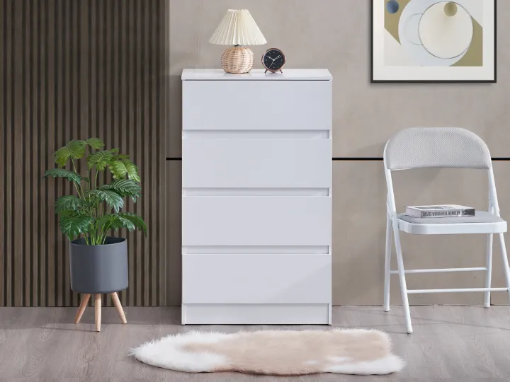 MYHOUSE FURNITURE 3 Tier 4 Layer Chest Drawer Bedroom White Color Almari Kabinet Baju Murah