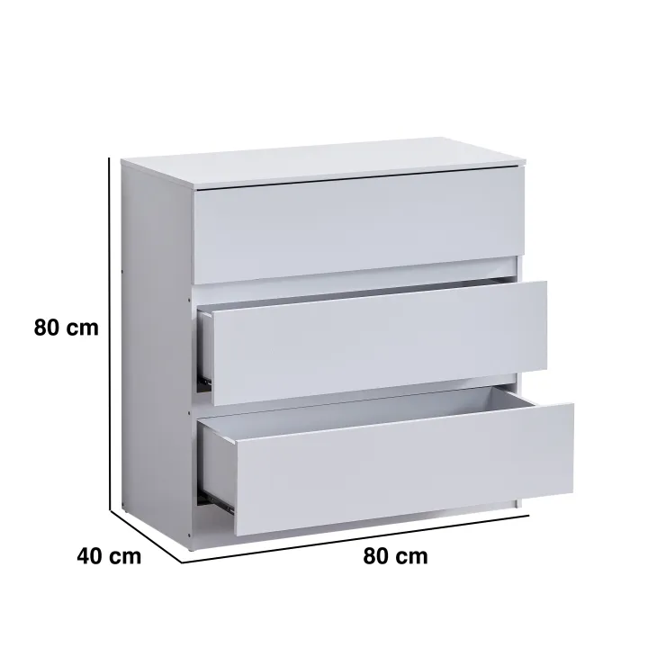 MYHOUSE FURNITURE 3 Tier 4 Layer Chest Drawer Bedroom White Color Almari Kabinet Baju Murah