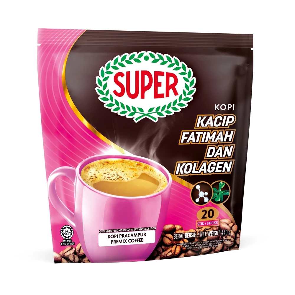 (Bundle of 4) SUPER Ayu 5in1 Coffee with Kacip Fatimah and Collagen, 20 sticks (HALAL)