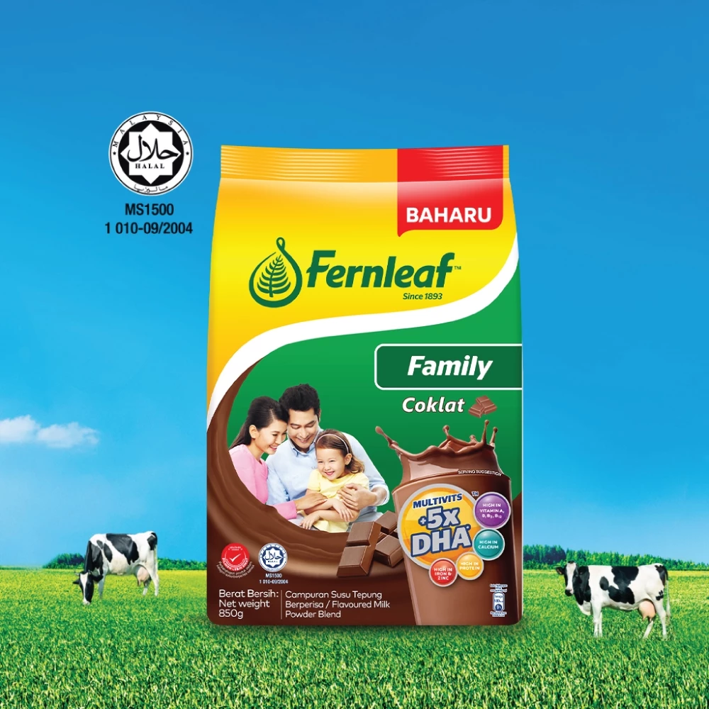 (Bundle of 3) Fernleaf Family Milk Powder - Chocolate (850g)