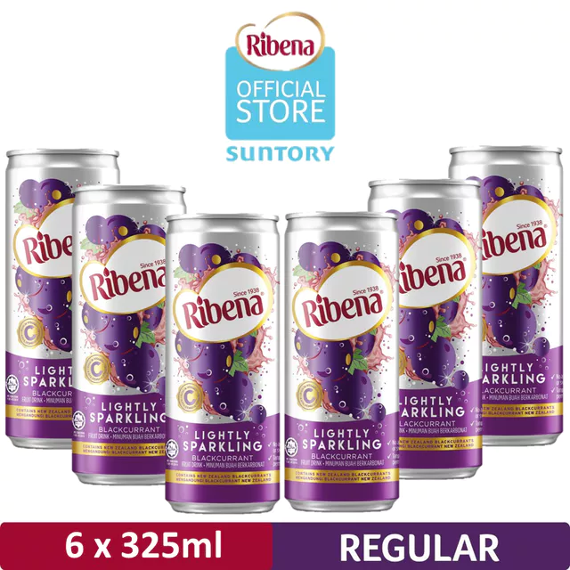 (Bundle of 6) Ribena Sparkling Can Regular 320ml