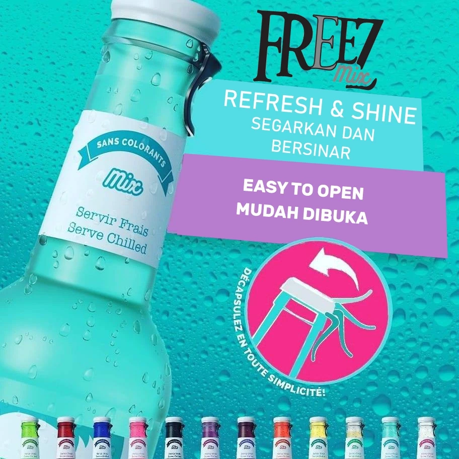 Freez Mix Soda Drinks Mango and Peach 24 bottle