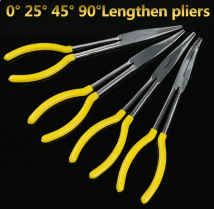 【🇲🇾Stock 】11 Inch Long Nose Pliers O 25 45 90 Degree Ring Stainless Steel Super Long Nose Pliers Multifunctional DIY Tools For Jewelry Making Playar Muncung Tirus