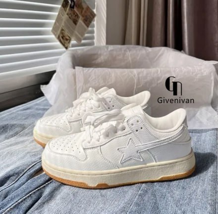 Givenivan 2024 new Japanese college style star white shoes women's flat bottom all-match casual sneakers sneakers