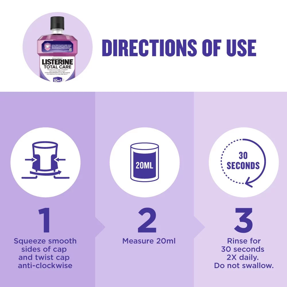 [Bundle of 2] Listerine Total Care Mouthwash 750ml