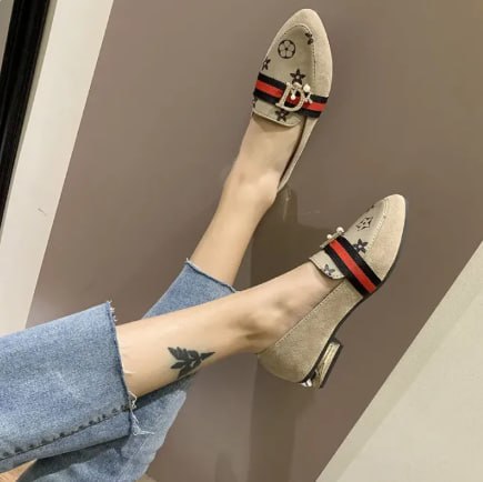 Women's flat-toed doll shoes made of soft and comfortable leather, super hot, code qv19