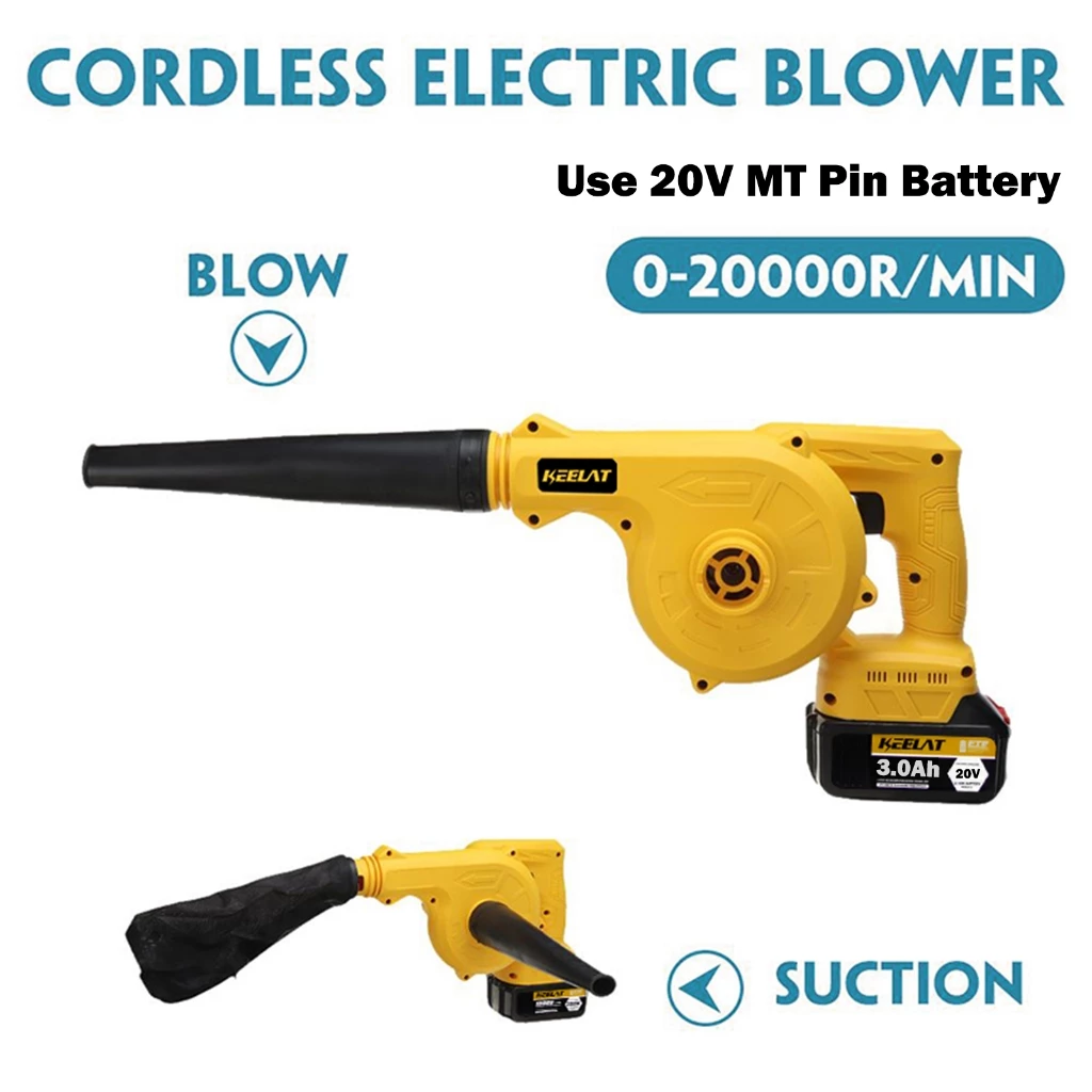keelat Air Blower Cordless Cleaner Wireless Blower Dust Leaf Collector Blowing Sweeper Car Dust Removal Tool Vacuum Dust