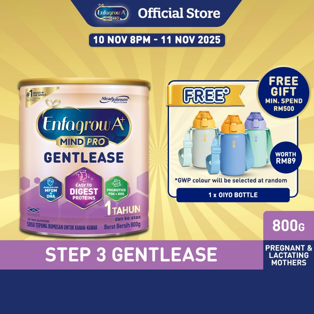 Enfagrow A+ MindPro Step 3 Gentlease Susu Milk Formula Powder Easy Digestion Constipation (800g)