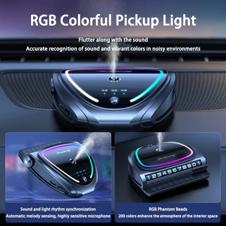 Solar car fragrance car perfume atmosphere light spray high-end men parking mobile number plate 2025 new