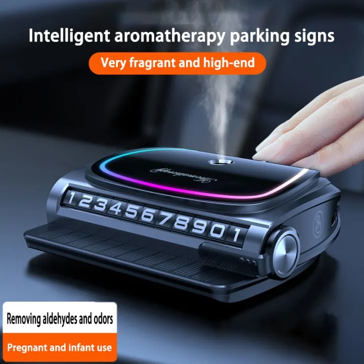 Solar car fragrance car perfume atmosphere light spray high-end men parking mobile number plate 2025 new