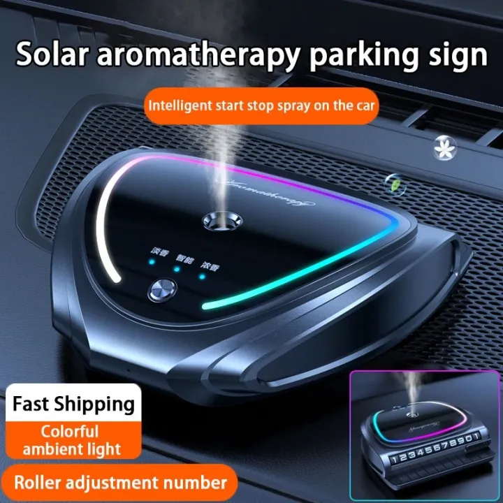 Solar car fragrance car perfume atmosphere light spray high-end men parking mobile number plate 2025 new