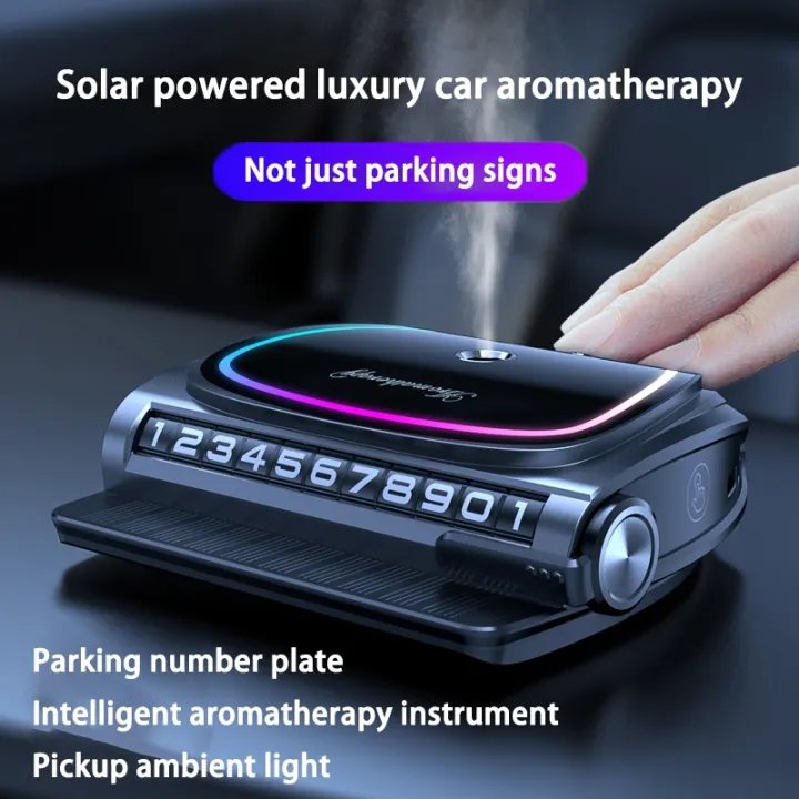 Solar car fragrance car perfume atmosphere light spray high-end men parking mobile number plate 2025 new
