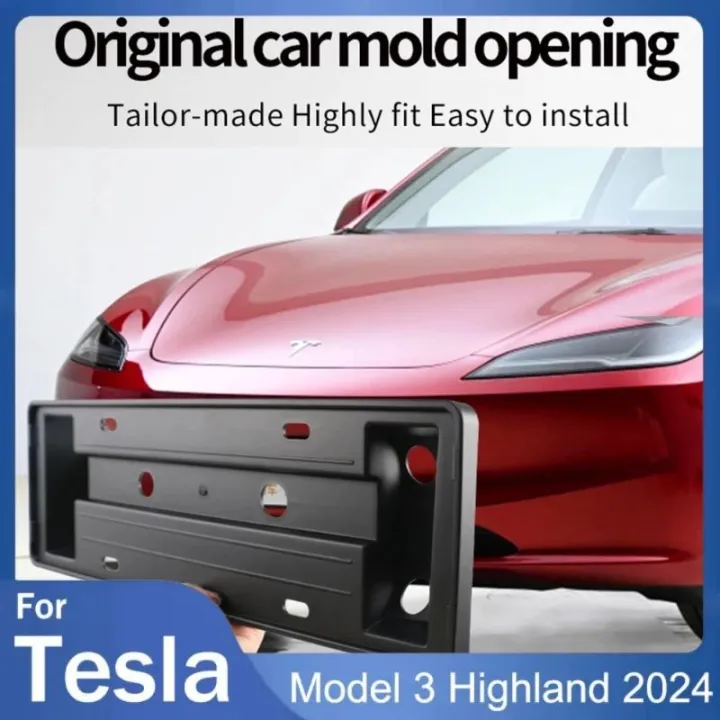 PA Premium Tesla Car Number Plate / Licence plate Frame Model 3 2024 highland Model Y Car Interior Decoration Supplies