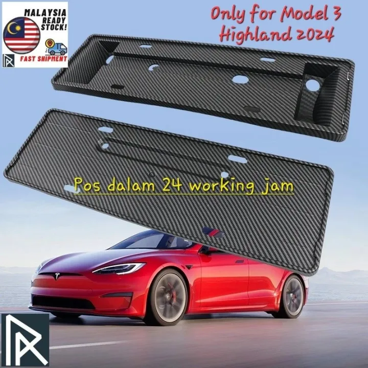 PA Premium Tesla Car Number Plate / Licence plate Frame Model 3 2024 highland Model Y Car Interior Decoration Supplies