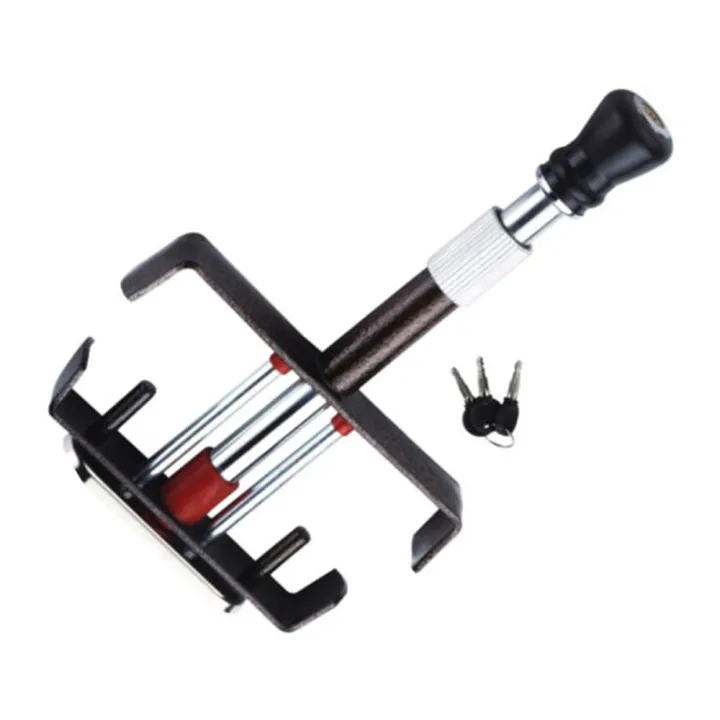 Car Anti-Theft Lock Retractable Foot Pedal Clutch Lock Heavy Duty Brake Pedal Lock with 3 Keys for Car Truck SUV Van