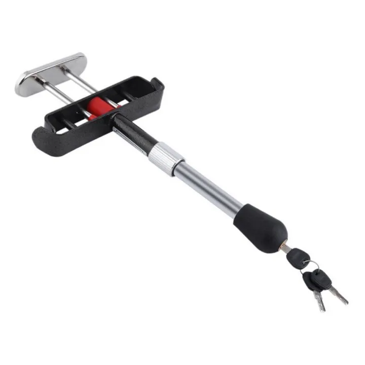 Car Anti-Theft Lock Retractable Foot Pedal Clutch Lock Heavy Duty Brake Pedal Lock with 3 Keys for Car Truck SUV Van