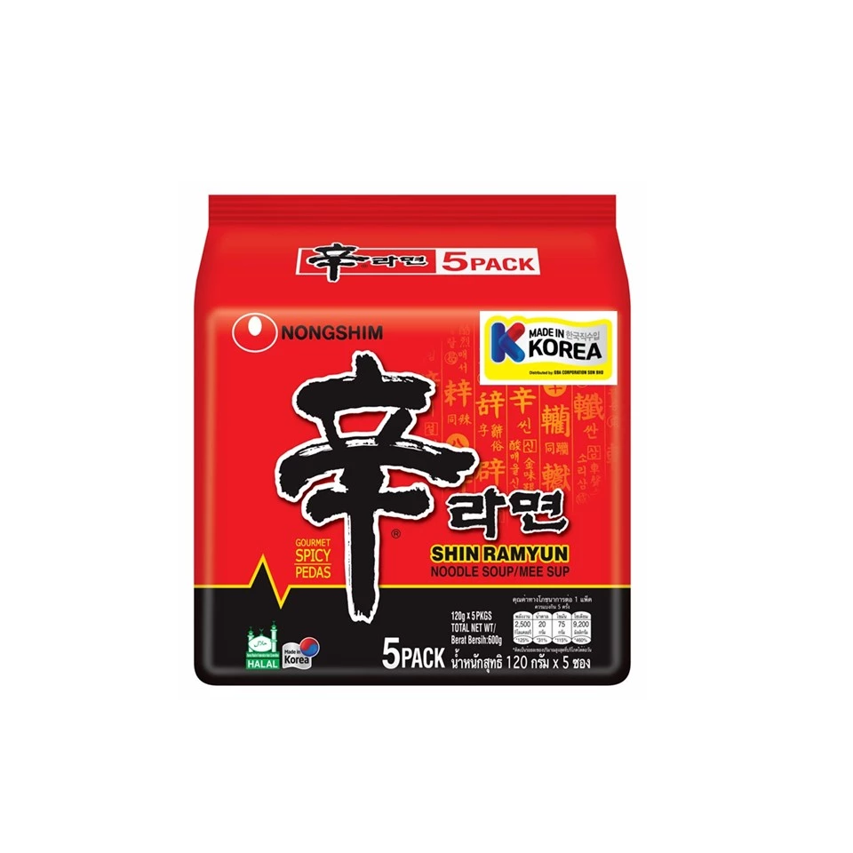 韩国原装进口 Domestic Korea Nongshim Shin Ramyum 5X120G