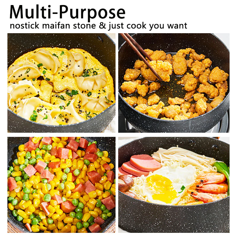 Non stick Frying pan Composite Diamond Coating Kitchen Iron Frying Pan With cover 32/34CM