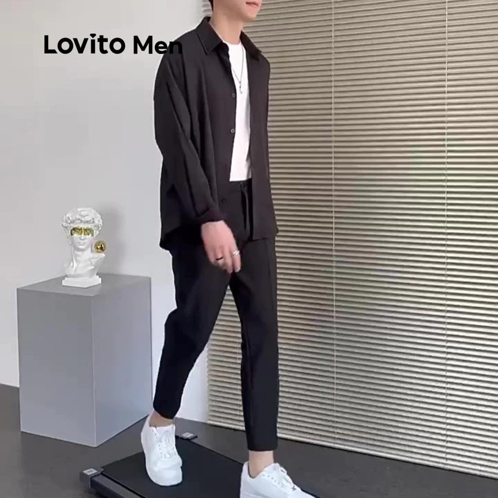 Lovito Casual Suit Pants Pocket All Seasons Light Gray Suit Pants for Men LNE110101 Lovito Seluar Kasual Pejabat Poket Sepanjang Musim