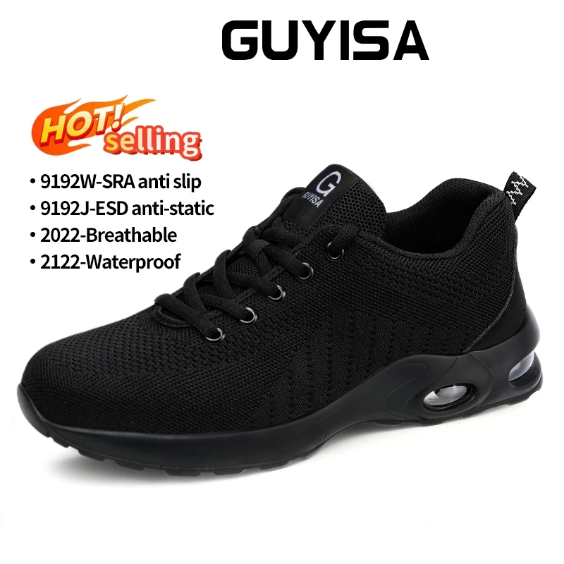 GUYISA safety shoes steel toe low-cut anti smashing light breathable and puncture work shoes CN35-50 9192