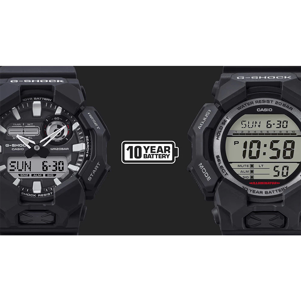 Casio G-Shock GA-010-1A1 Black Resin Band Men Sport Watch