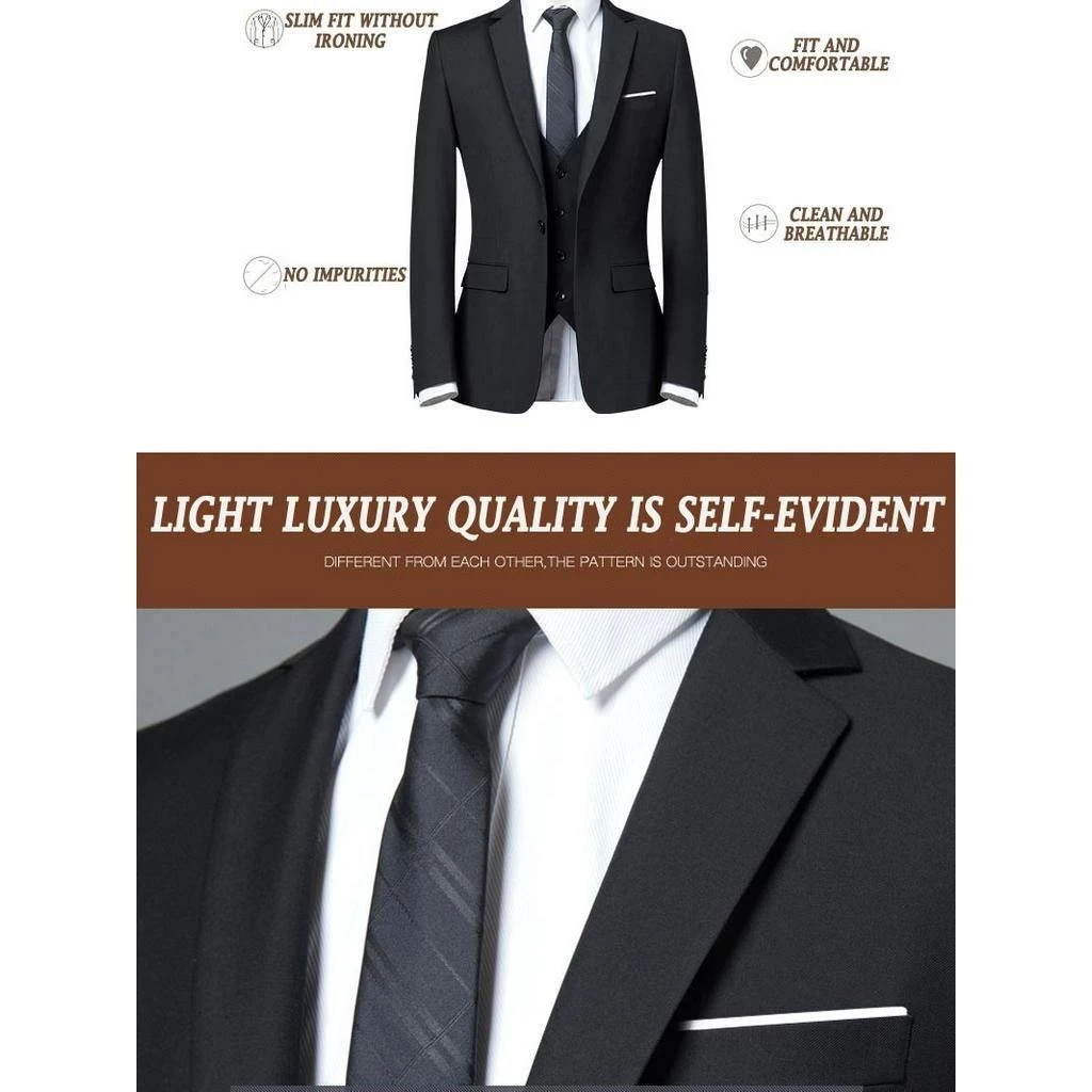 Black Lapel Tuxedo Pants & Vest / Wedding Suit / slimfit men's suit