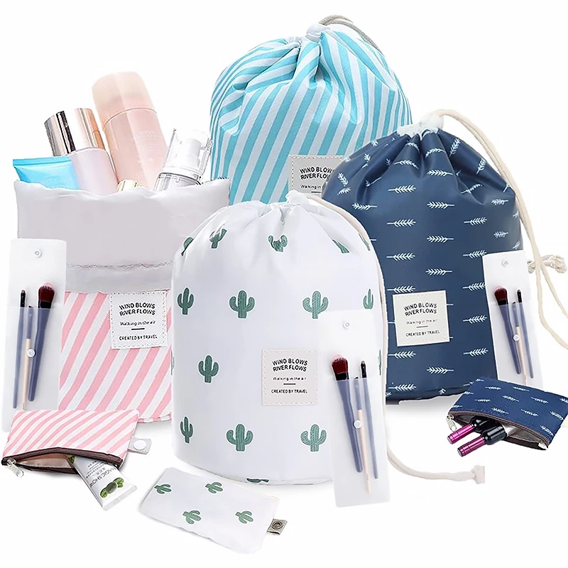 Cylinder Easy Carry Display Access Friendly Storage Women Bag Perfect Keeping Skincare Makeup Facial