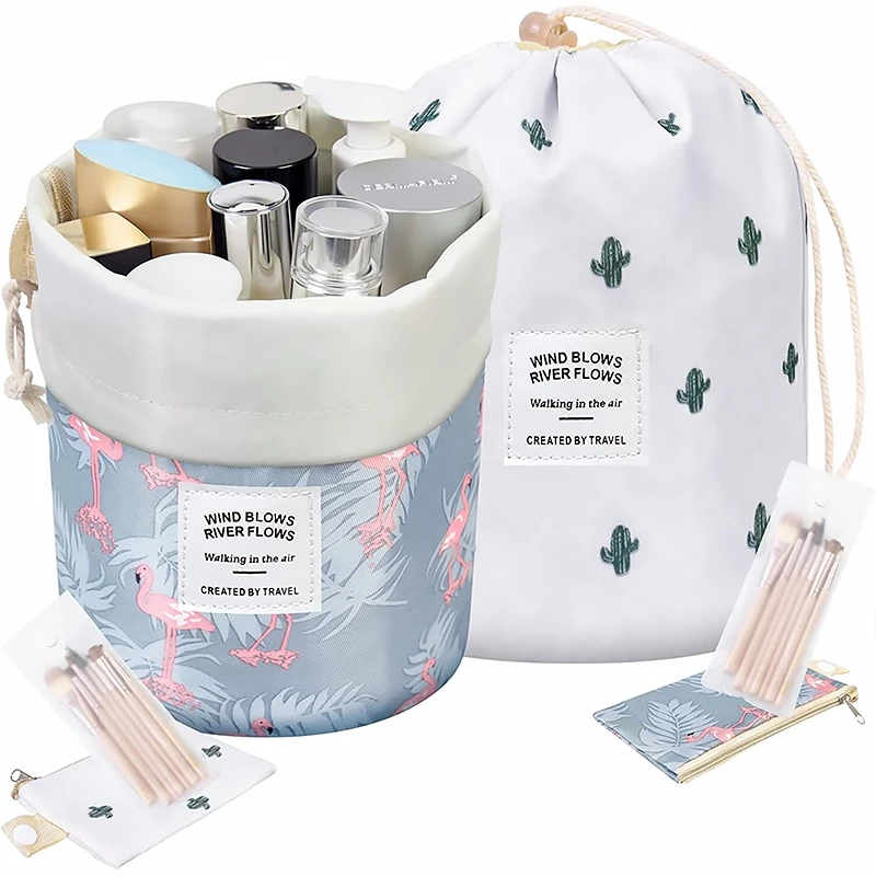 Cylinder Easy Carry Display Access Friendly Storage Women Bag Perfect Keeping Skincare Makeup Facial