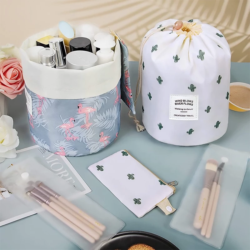 Cylinder Easy Carry Display Access Friendly Storage Women Bag Perfect Keeping Skincare Makeup Facial